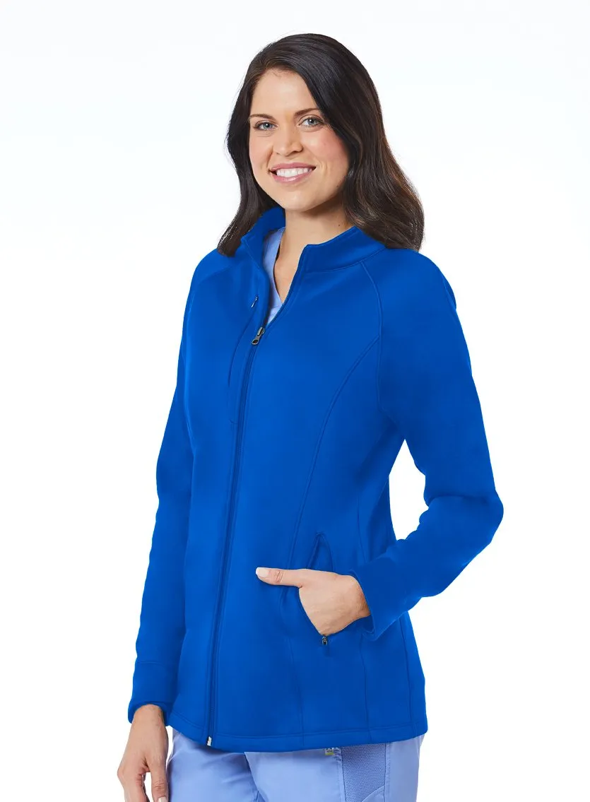 Women's Warm-up Bonded Fleece Jacket by Maevn XS-3XL- Pewter