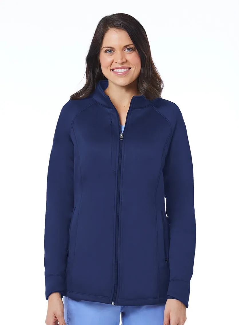 Women's Warm-up Bonded Fleece Jacket by Maevn XS-3XL- Pewter
