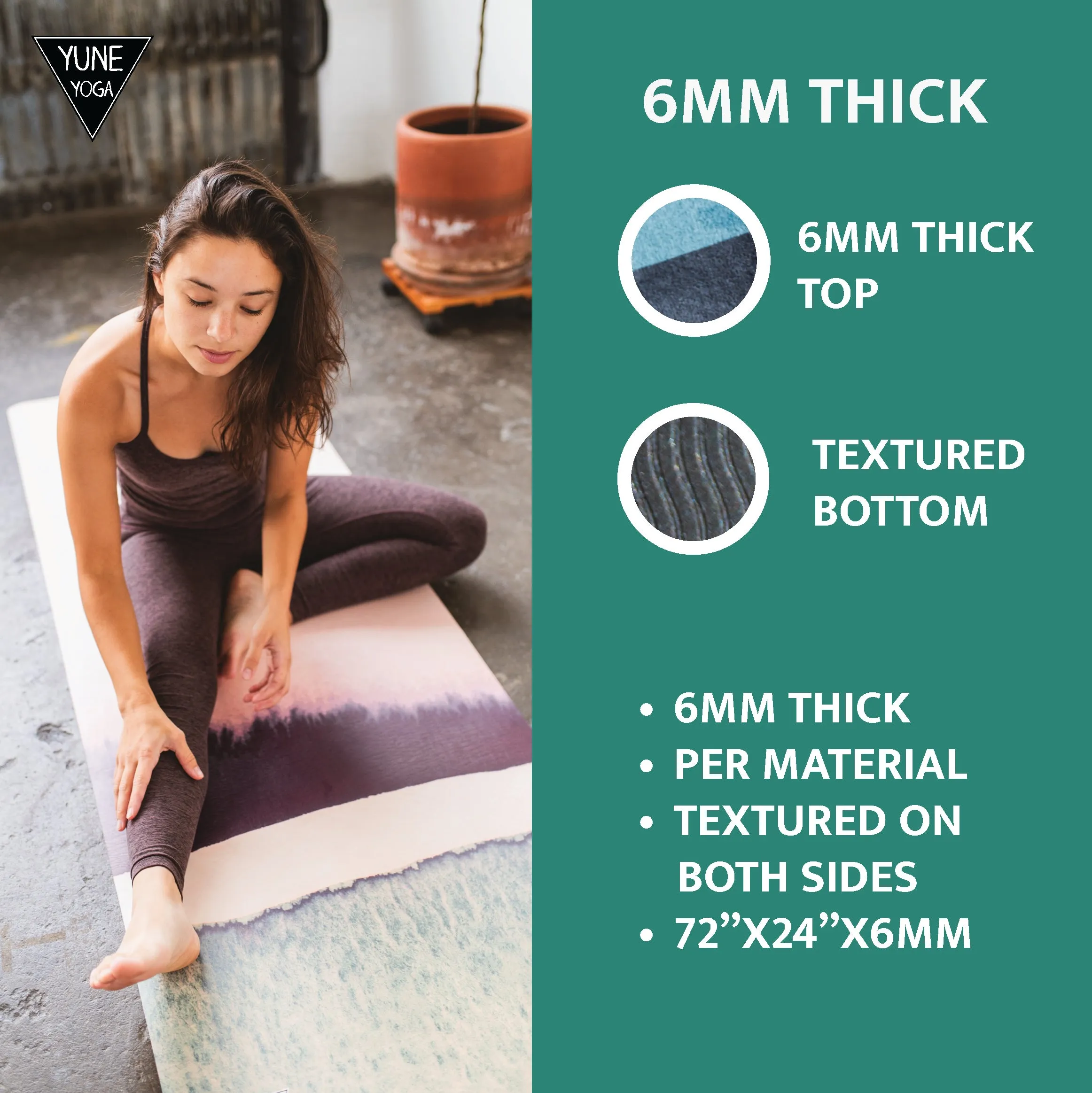 Yune Yoga Red Rocks Grass Non Slip Floor Mat