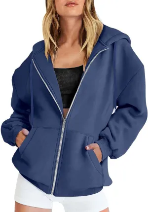 Zip Up Hoodies for Women Light Weight Plus Size Y2K Trendy Jackets Fleece Drawstring Y2K Hoodies Teen Girls